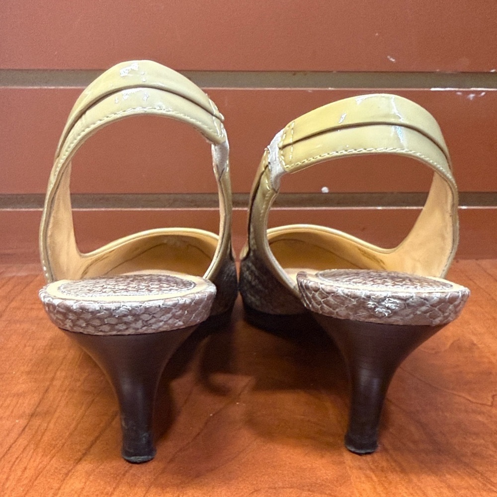 Cole Haan Snake print slingback kitten Heels size 9B Nike air confort - Picture 4 of 8